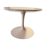 Circular sofa end on white metal leg. XXth work.