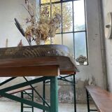 Guinguette table and its 2 benches