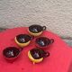 5 cups and 5 saucers signed Luc vallauris vintage