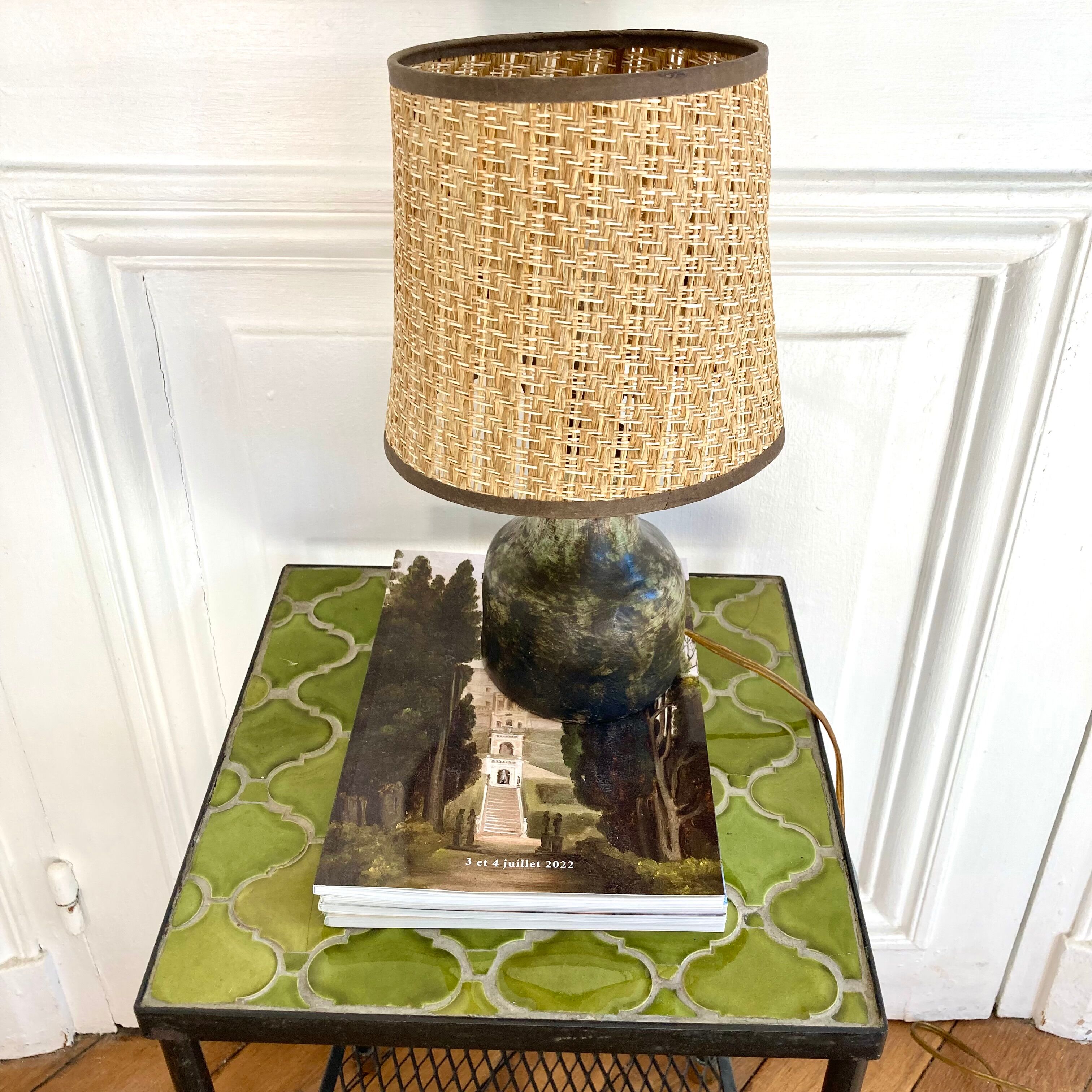 Earth lamp and braided lampshade 70s/70s