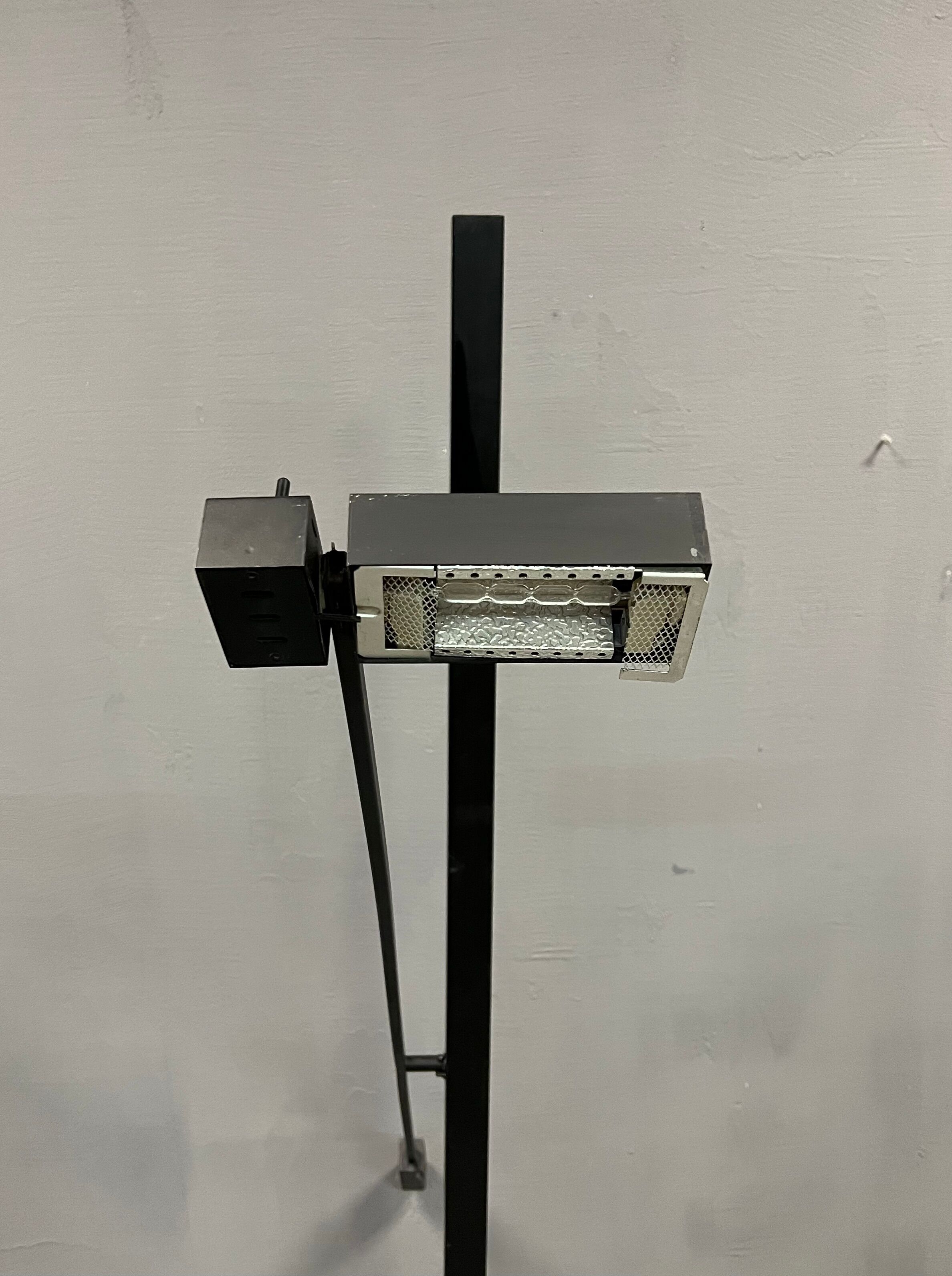 Articulated floor lamp 1 arm Stilnovo in black lacquered steel