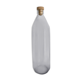 Flacon ancien en verre d'une contenance d'1litre et son bouchon beige - en TBE !