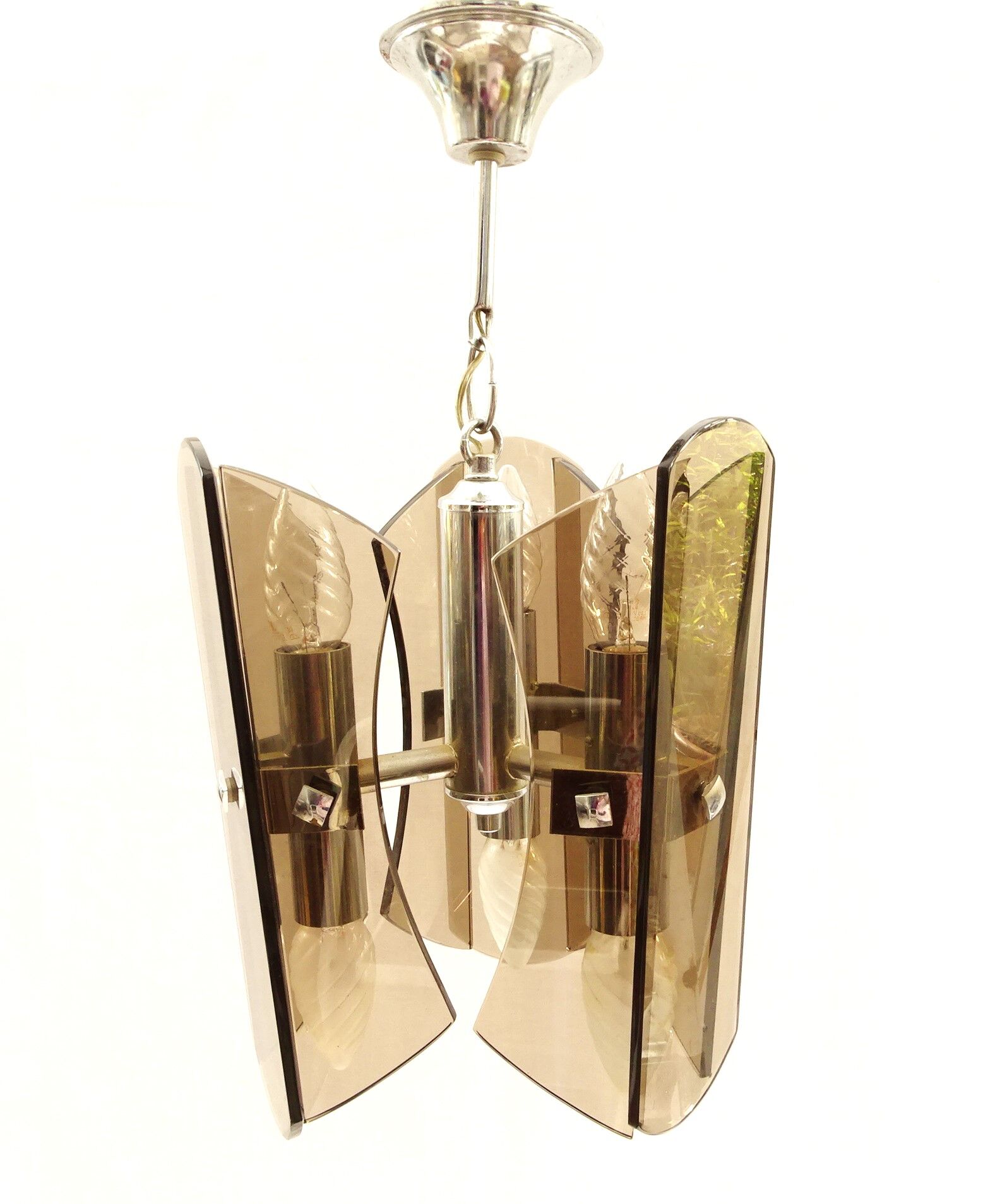 Design chandelier in smoked glass 6 lights