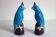 Pair of enamelled porcelain parrots, Chinese, 1960s.