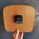 Vintage formica clock rectangular silent wall pendulum "Lora blue"