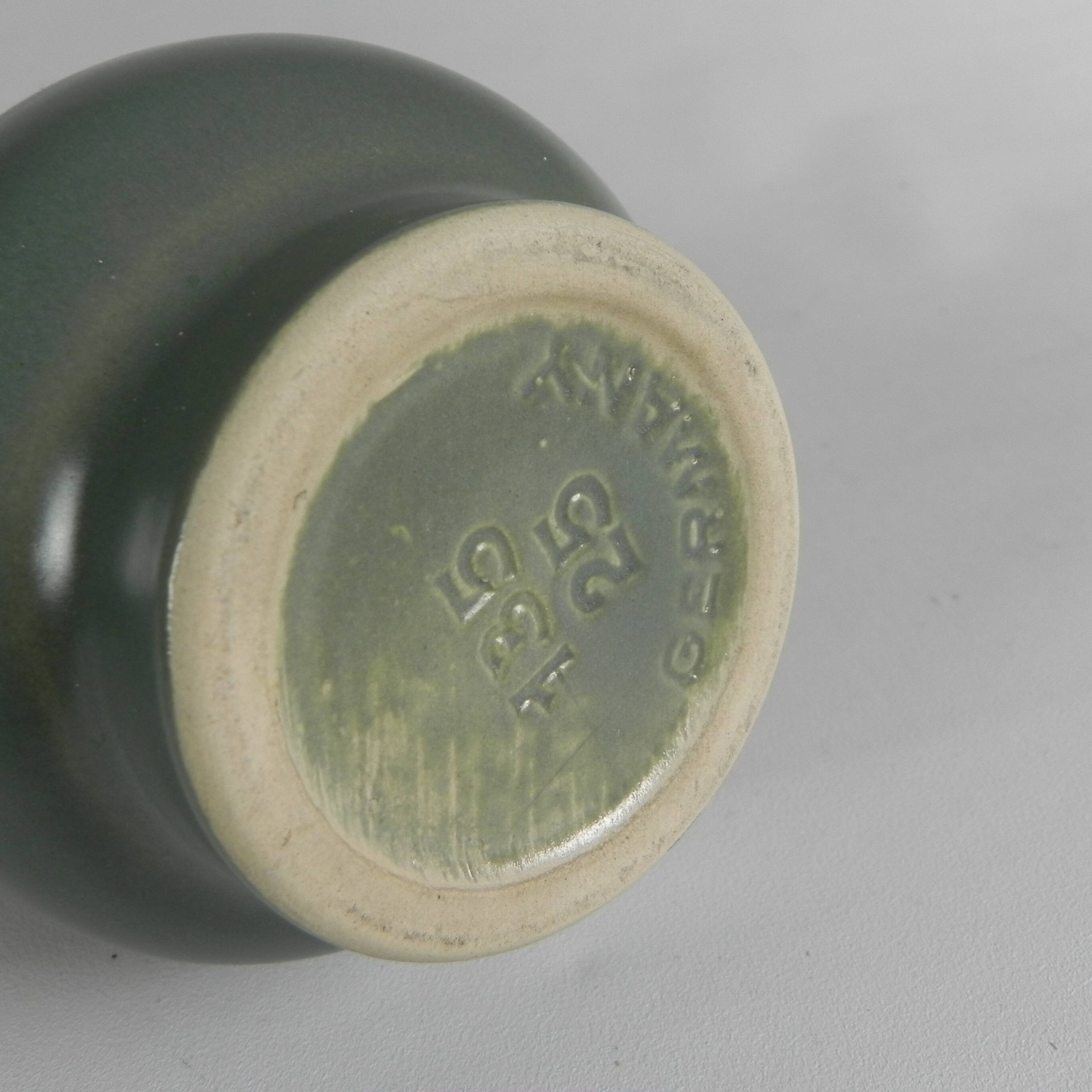 German vase in red and green ceramic, 1960s