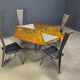 Hand crafted steel and stone dining set, 1970s