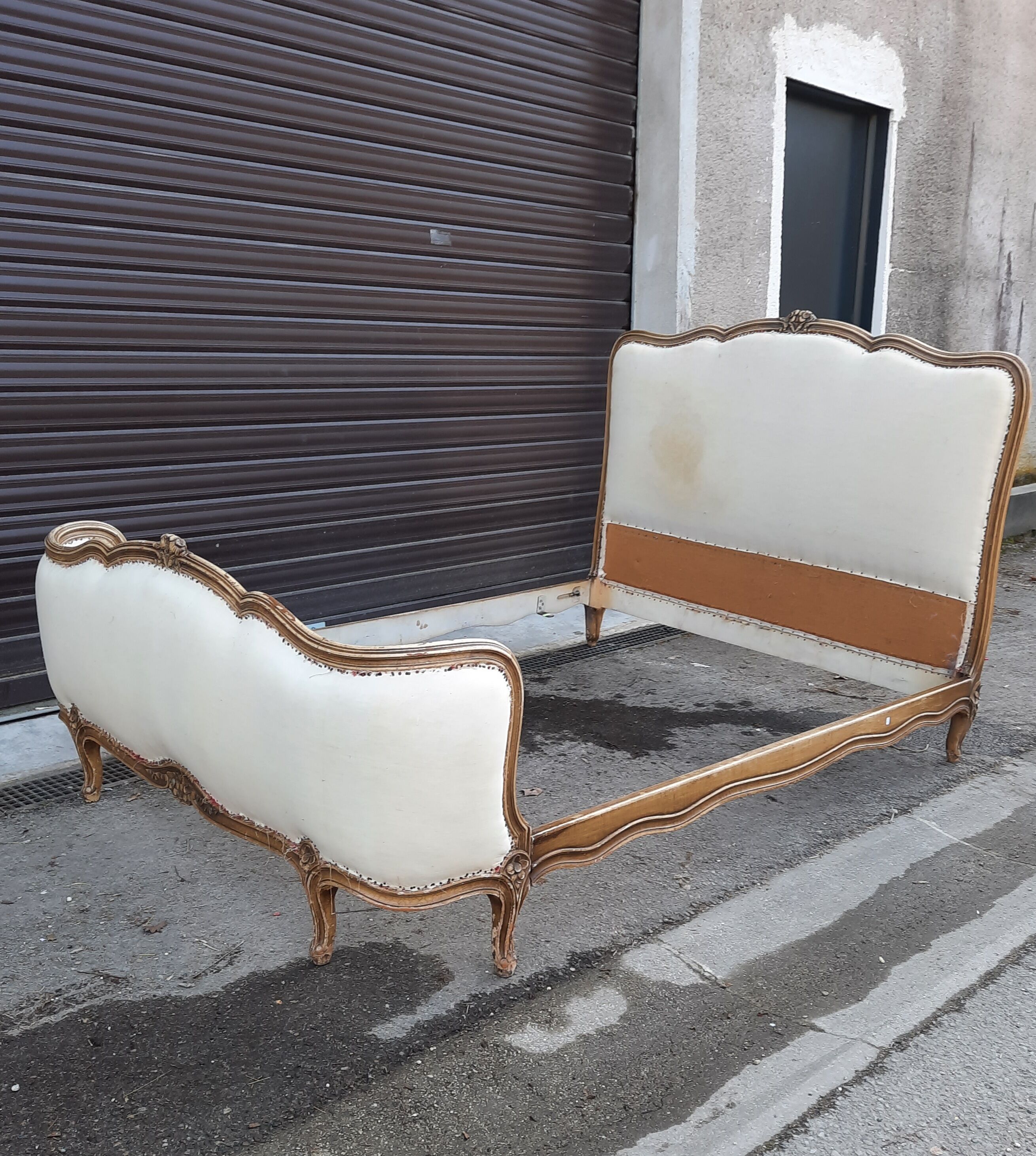 Louis XV style upholstered bed