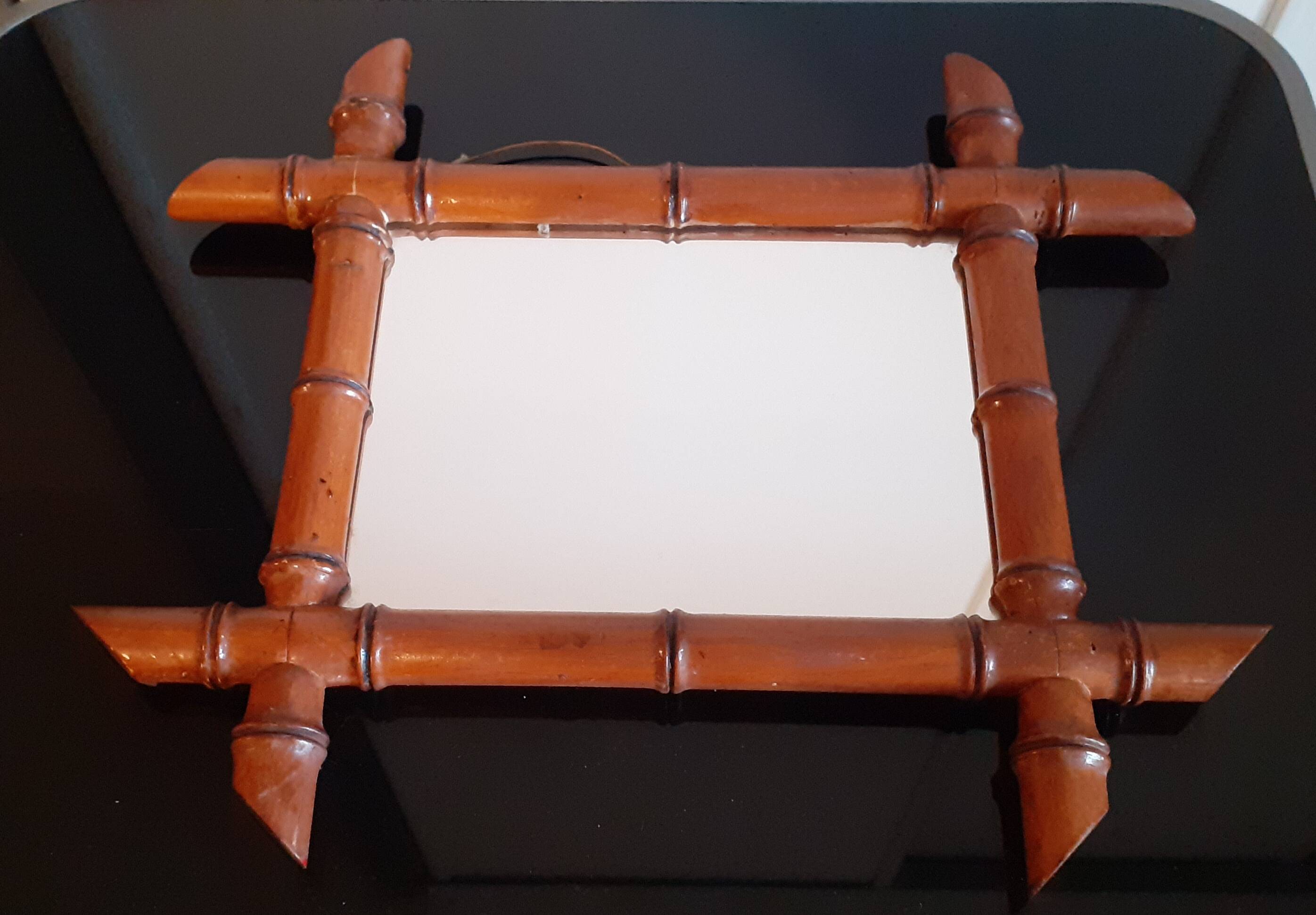 Antique barber mirror 40.5 cm x 34.5 cm