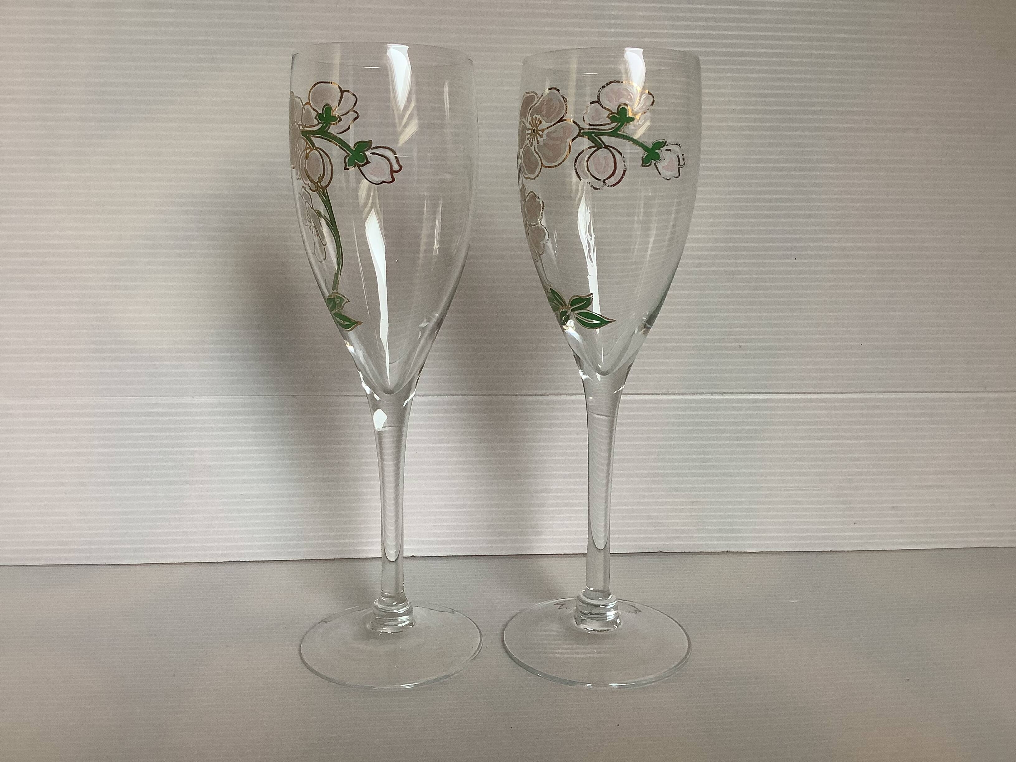 Paire de flûtes à champagne Laurent Perrier belle époque