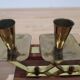 Vintage candle holder Echt Teakholz / teak and brass, 1960s.