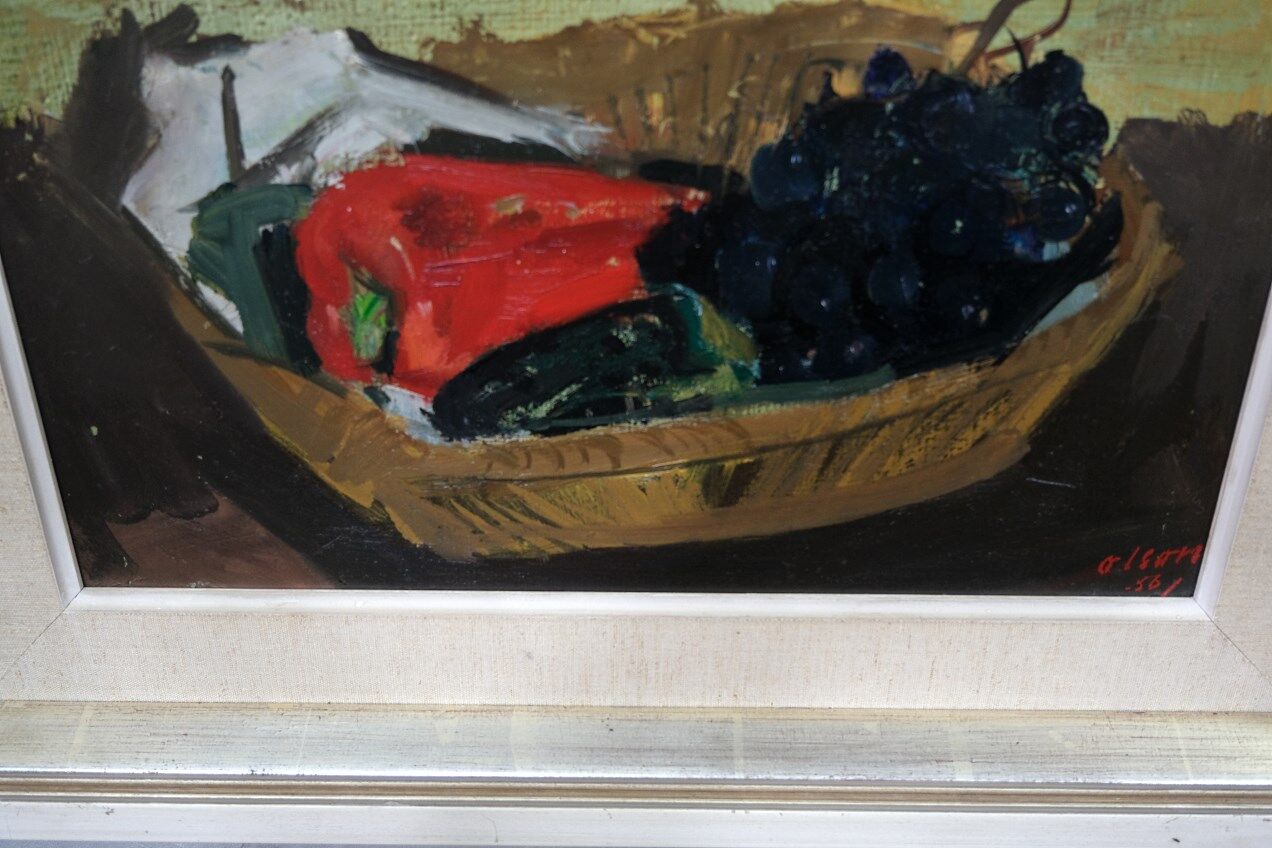 Ove Olson, Swedish painting, 1956, Oil on Panel
