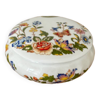 Vintage English porcelain box floral decoration Aynsley Cottage garden