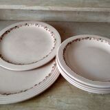 Old art deco plates from the 1930s, service "betty" earthenware Longwy