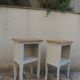 Pair of bedside tables, Elle and Lui, re-enchanted end tables in beige.