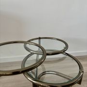 Morex coffee table attributed to Milo Baughman, 1970s, 3 trays.