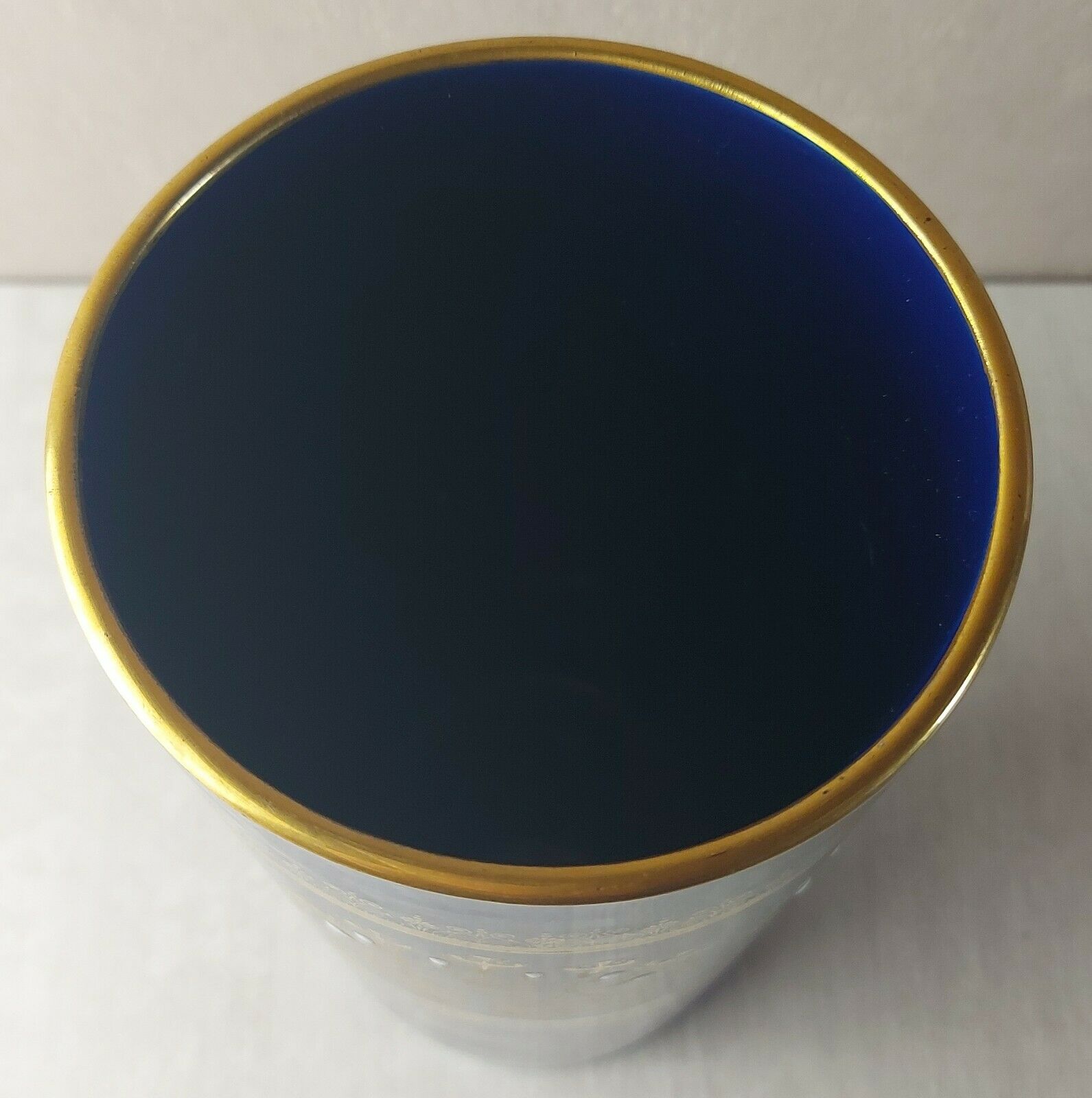 Old vase roll, blue, glazed ceramic, Lunéville napoleon III