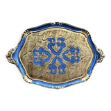 Ancien plateau Florentin bleu et or