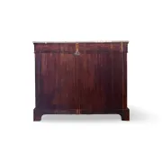 An antique French Louis XVI-style marble-top side cabinet