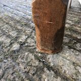 Antique oak farmhouse table with cat bar and 2 end drawers