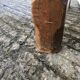 Antique oak farmhouse table with cat bar and 2 end drawers