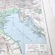 Vintage Europe Alps mountains map from 1950