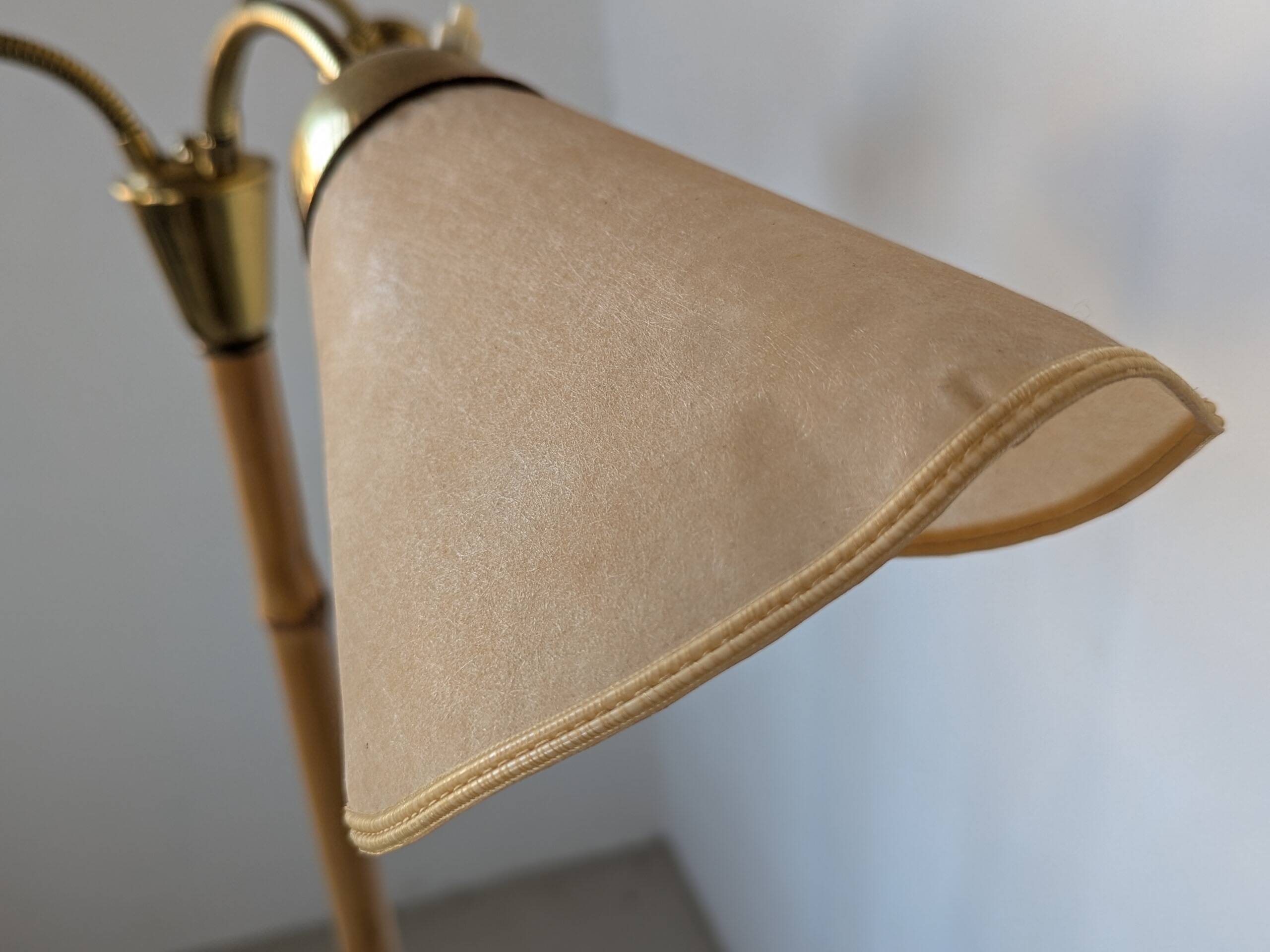 Bamboo and brass floor lamp