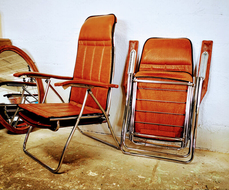 Pair of Italian reclining chairs Maule Marga from the 1970s
