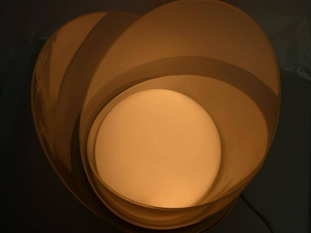Large vintage white glass lamp model LT300 by Carlo Nason for Mazzega.