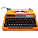 Machine à écrire silver reed 100 orange révisée ruban neuf