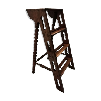 3-step wooden library stepladder from 1920