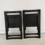 Pair of wooden folding chairs in the style of Aldo Jacober
