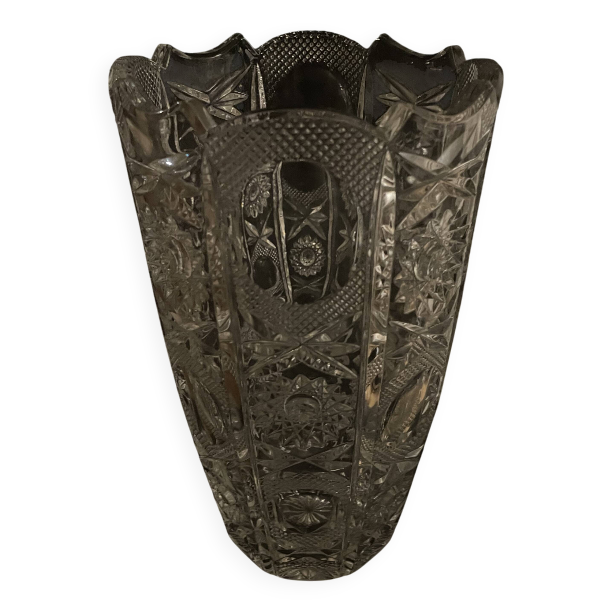 Large patterned glass vase