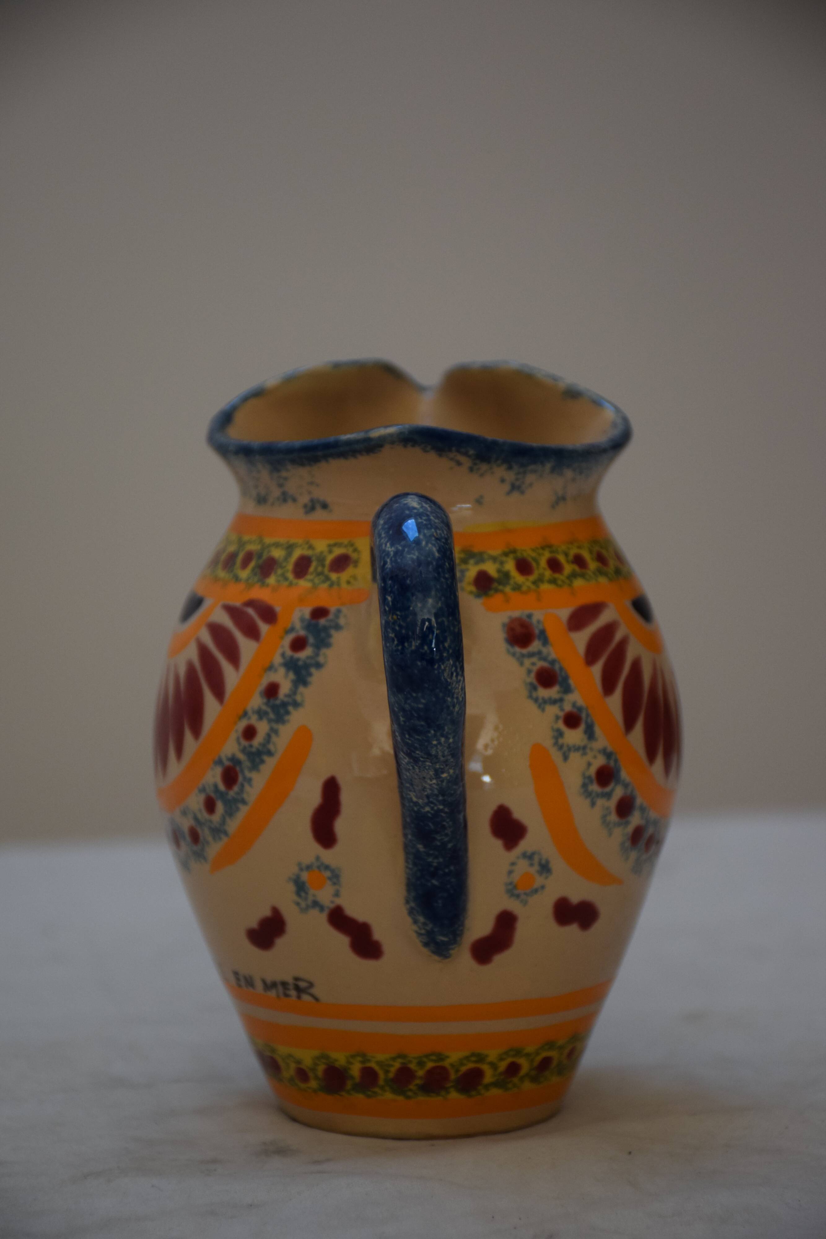 Henriot Quimper earthenware pitcher