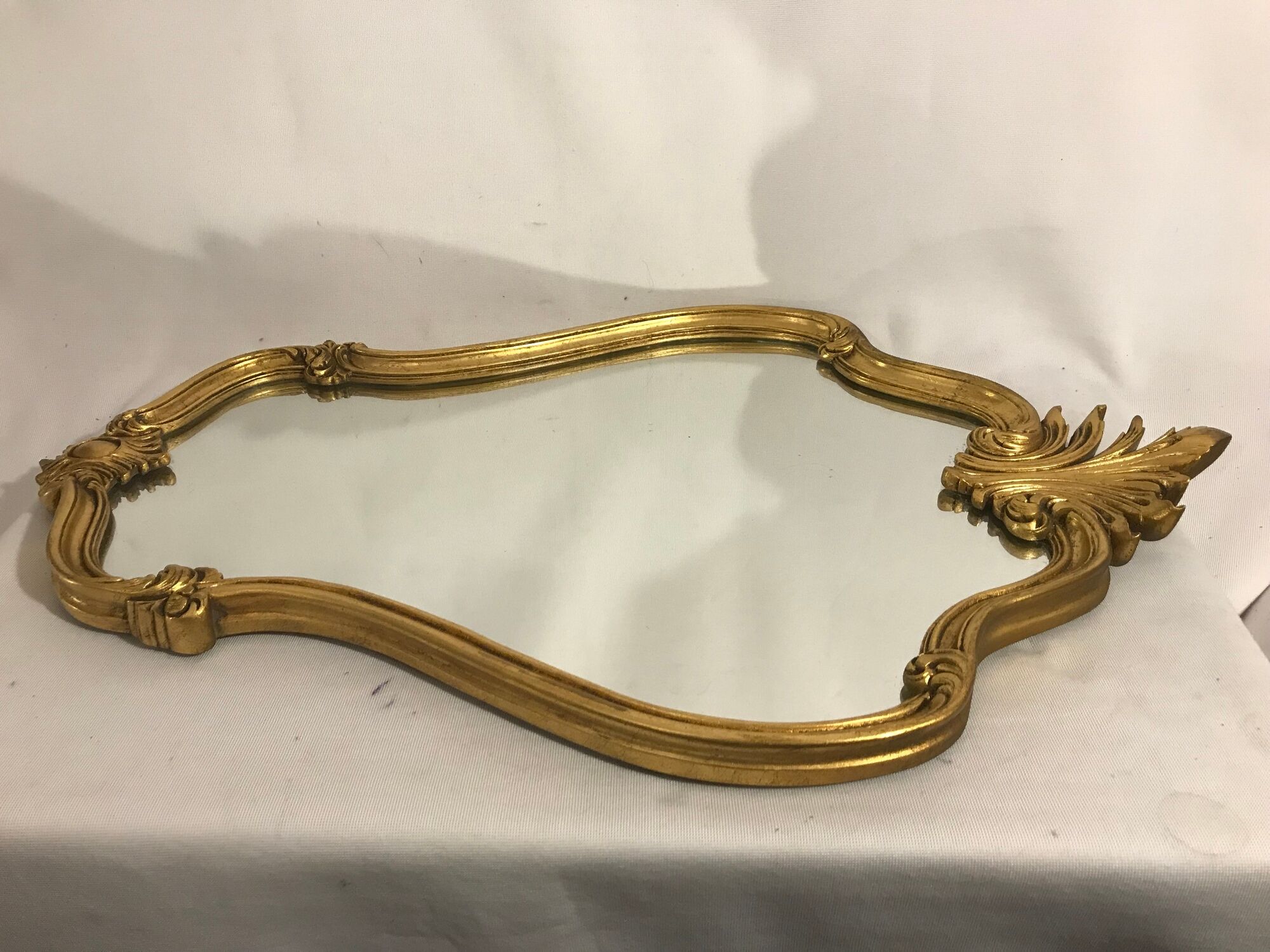 Miroir style baroque bois sculpté doré décoration vintage 45x70cm