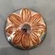 Sulfure presse-papier fleur orange ambre daum france