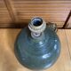 Pied de Lampe Ancien Boule Grès Émaillé Vert Nuancé Années 70 Vintage