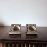 Enzo Mari, Set of 2 travertine desk organizers, Danese Italy 1970s