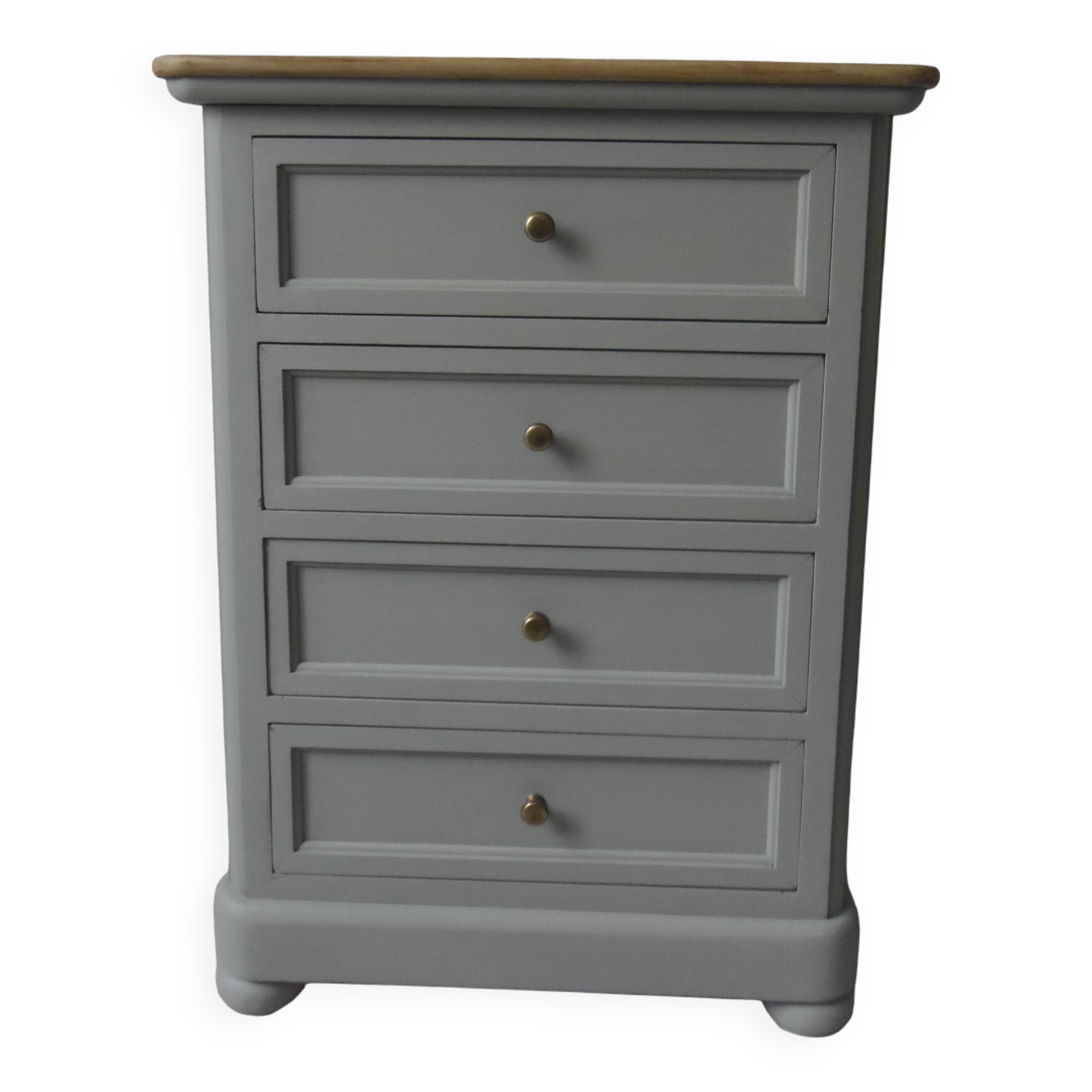 Louis Philippe style chest of drawers, 4 drawers in verdigris