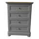Chiffonnier style Louis Philippe, 4 tiroirs sublimé en vert de gris