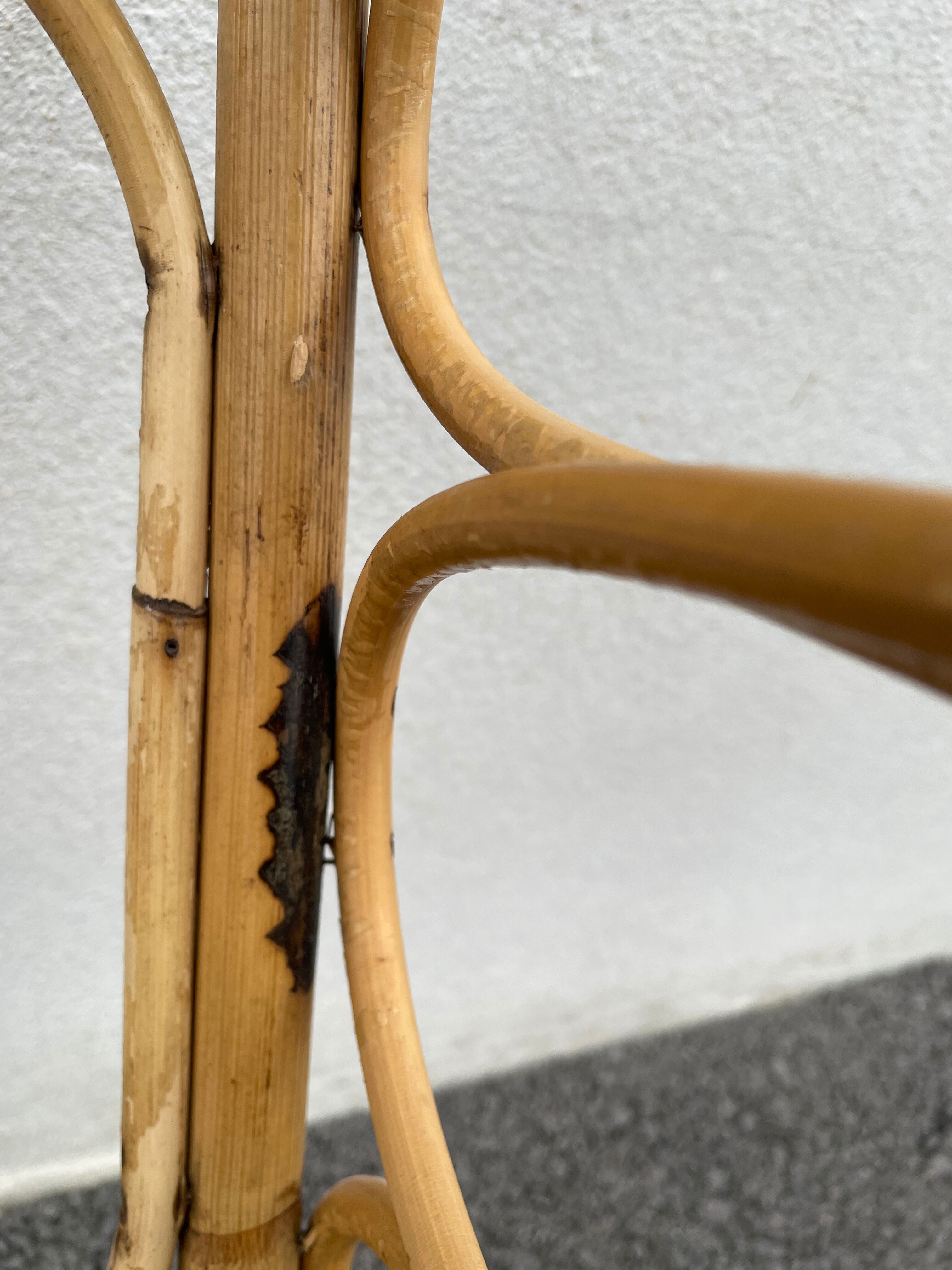 Vintage rattan wall shelf