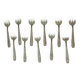 12 silver-plated oyster or dessert forks, Art Deco model