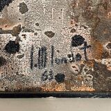 Tableau abstrait, huile et concrétions sur panneau N°16,LM Londot 1963