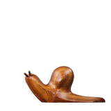 Large Danish carved wooden snail sculpture from the mid-century, 1960s.