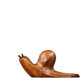 Large Danish carved wooden snail sculpture from the mid-century, 1960s.
