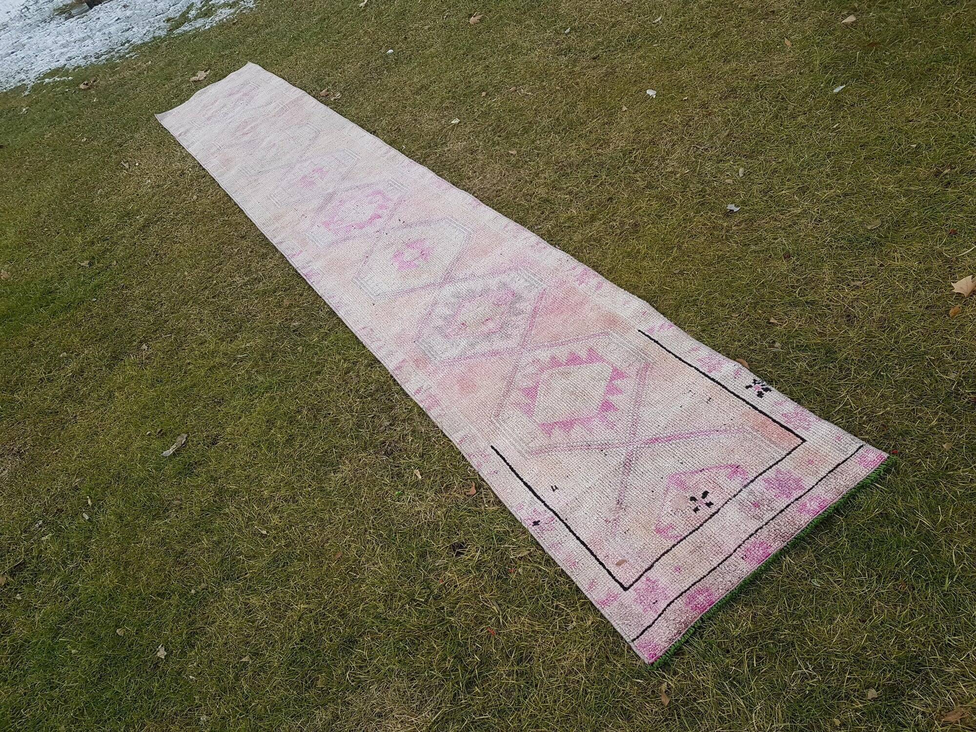 Vintage Turkish hallway rug 60x404 cm