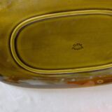 Plat de service ovale ancien vert olive  Gien France