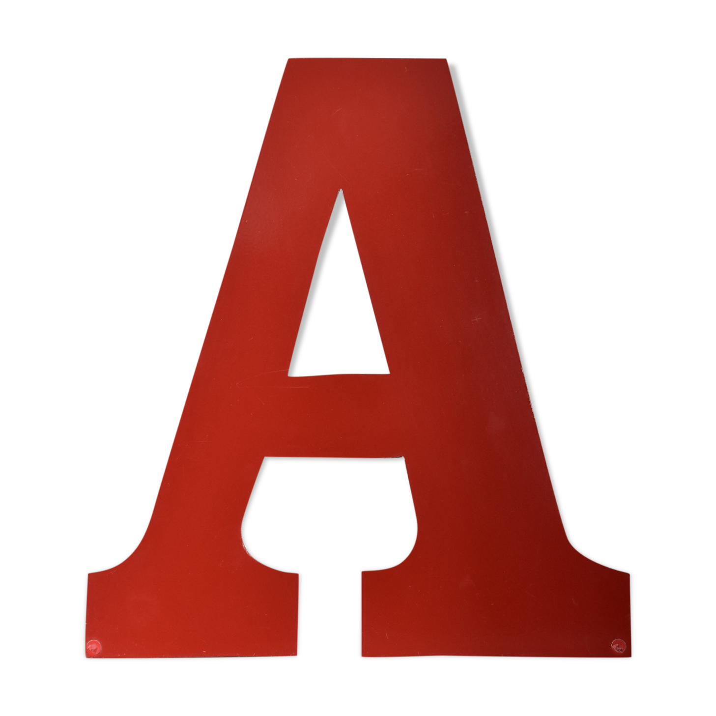 Industrial letter "A" in red metal