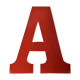 Industrial letter "A" in red metal