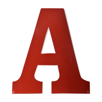 Industrial letter "A" in red metal